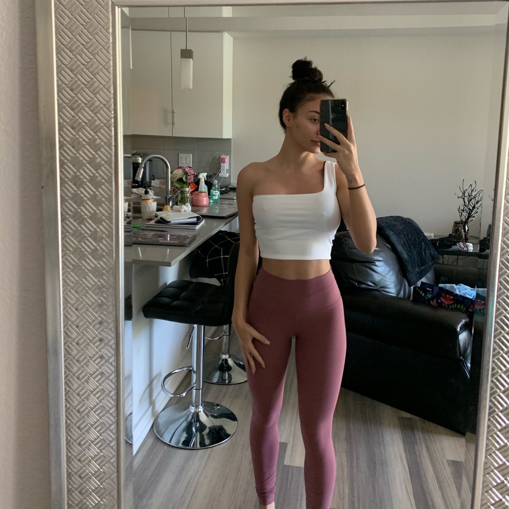 One Shoulder Square Neck Crop Top